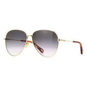 FX01769B New CHLOE Gold Aviator CH0177S 001 Sunglasses Women
